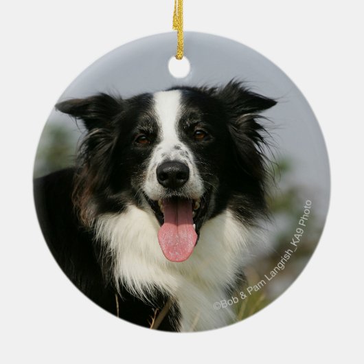 Border-Collie-KeuchenHeadshot 1 Keramik Ornament (Hinten)