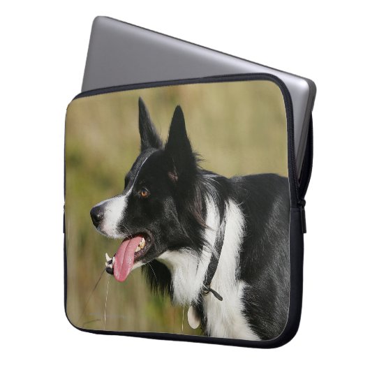 Border-Collie-KeuchenHeadshot 2 Laptopschutzhülle (Vorderseite Links)