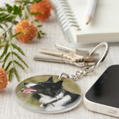 Border-Collie-KeuchenHeadshot 2 Schlüsselanhänger (Vorderseite rechts)