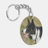 Border-Collie-KeuchenHeadshot 2 Schlüsselanhänger (Vorderseite links)