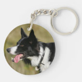 Border-Collie-KeuchenHeadshot 2 Schlüsselanhänger (Rückseite)