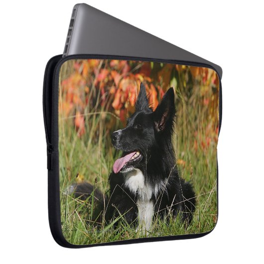 Border-Collie-Keuchenniederlegung Laptopschutzhülle (Vorne Rechts)