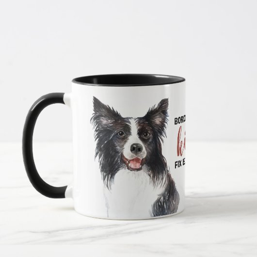 Border Collie Kisses Fix Alles Tasse (Links)