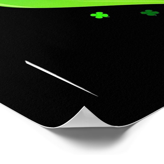 Border Collie Kleeblatt Heart Poster (Ecke)