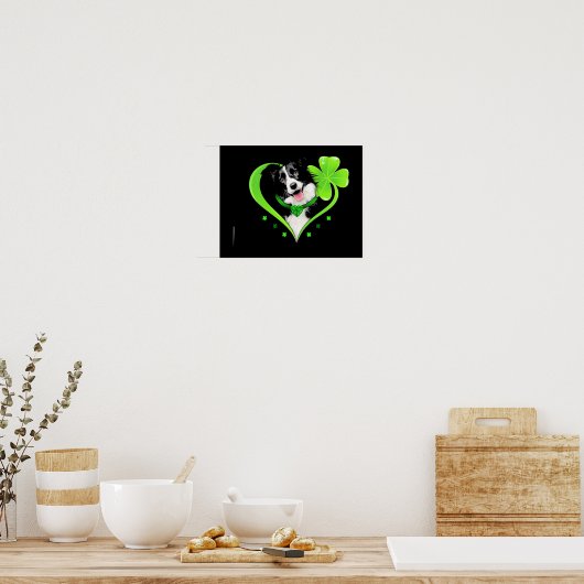 Border Collie Kleeblatt Heart Poster (Küche)