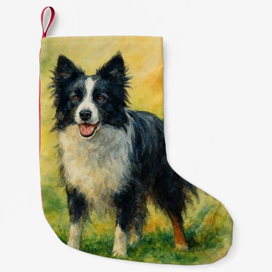 Border Collie Kleiner Weihnachtsstrumpf (Vorderseite)