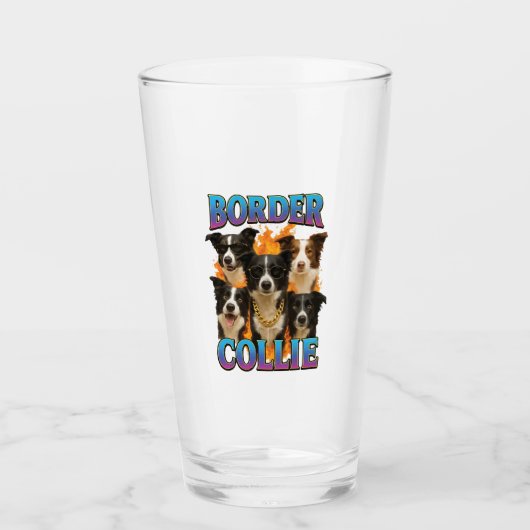 Border Collie Kopie Glas (Vorderseite)