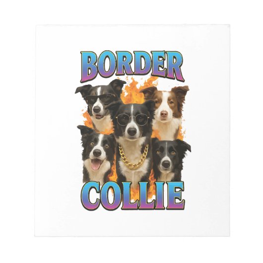 Border Collie Kopie Notizblock (Vorderseite)