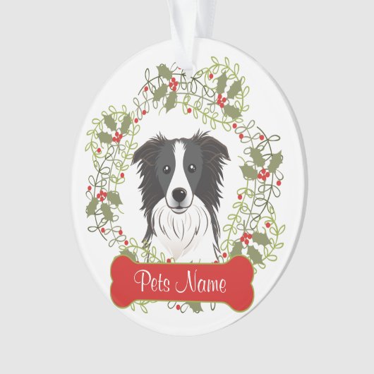 Border-Collie-kundengerechte Verzierung Ornament (Vorderseite)