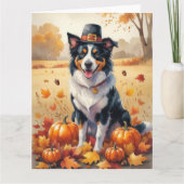 Border Collie lässt Erntedank Kunst Karte (Vorderseite)