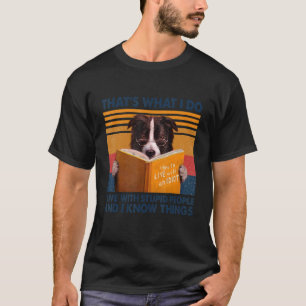 Border Collie lebt mit jungen Leuten und weiß das T-Shirt