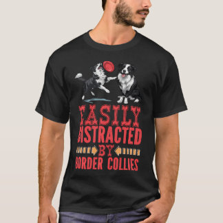 Border Collie leicht abgelenkt durch Border Collie T-Shirt