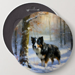 Border Collie Let It Schnee Weihnachten Button