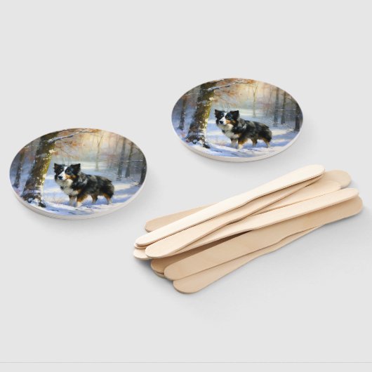 Border Collie Let It Schnee Weihnachten Fächer (Non-assembled)