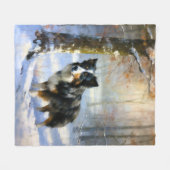 Border Collie Let It Schnee Weihnachten Fleecedecke (Vorderseite (Horizontal))