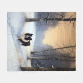 Border Collie Let It Schnee Weihnachten Fleecedecke (Vorderseite (Horizontal))