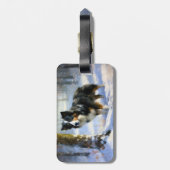 Border Collie Let It Schnee Weihnachten Gepäckanhänger (Rückseite vertikal)