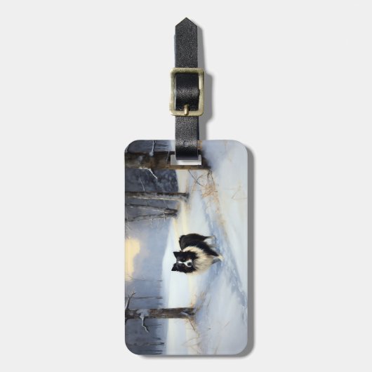 Border Collie Let It Schnee Weihnachten Gepäckanhänger (Vorderseite vertikal)