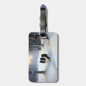 Border Collie Let It Schnee Weihnachten Gepäckanhänger (Rückseite vertikal)