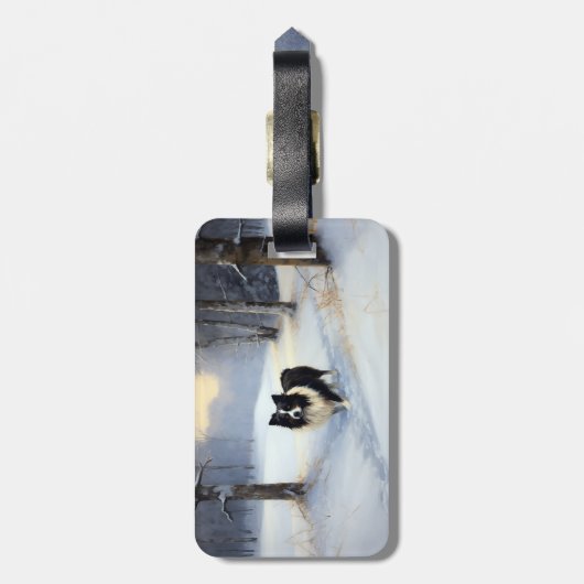 Border Collie Let It Schnee Weihnachten Gepäckanhänger (Rückseite vertikal)