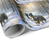 Border Collie Let It Schnee Weihnachten Geschenkpapier (Rolleneckpunkt)