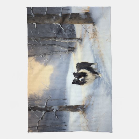 Border Collie Let It Schnee Weihnachten Geschirrtuch (Vertikal)