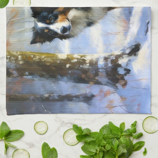 Border Collie Let It Schnee Weihnachten Geschirrtuch (Gefaltet)