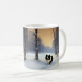 Border Collie Let It Schnee Weihnachten Kaffeetasse (VorderseiteRechts)