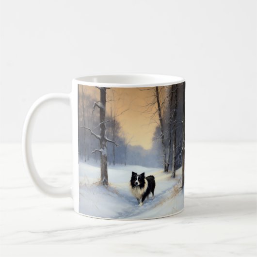 Border Collie Let It Schnee Weihnachten Kaffeetasse (Links)