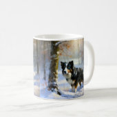 Border Collie Let It Schnee Weihnachten Kaffeetasse (VorderseiteRechts)