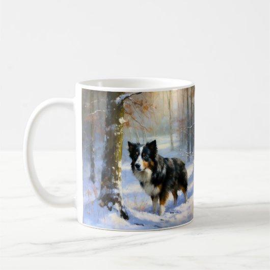 Border Collie Let It Schnee Weihnachten Kaffeetasse (Links)