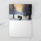 Border Collie Let It Schnee Weihnachten Karte (Innenseite)