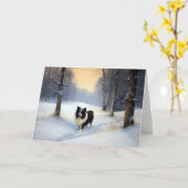 Border Collie Let It Schnee Weihnachten Karte (Gelbe Blume)