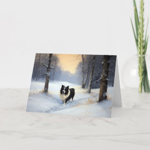 Border Collie Let It Schnee Weihnachten Karte