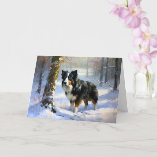 Border Collie Let It Schnee Weihnachten Karte (Orchidee)