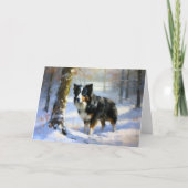 Border Collie Let It Schnee Weihnachten Karte (Vorderseite)