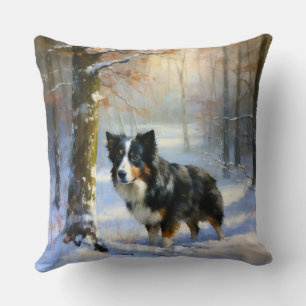 Border Collie Let It Schnee Weihnachten Kissen