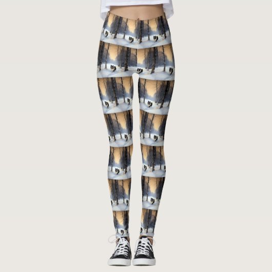 Border Collie Let It Schnee Weihnachten Leggings (Vorderseite)