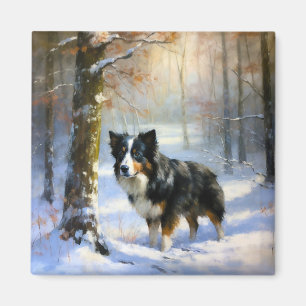 Border Collie Let It Schnee Weihnachten Magnet