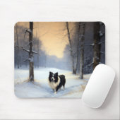 Border Collie Let It Schnee Weihnachten Mousepad (Mit Mouse)
