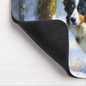 Border Collie Let It Schnee Weihnachten Mousepad (Ecke)