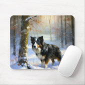 Border Collie Let It Schnee Weihnachten Mousepad (Mit Mouse)