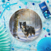 Border Collie Let It Schnee Weihnachten Pappteller (Party)