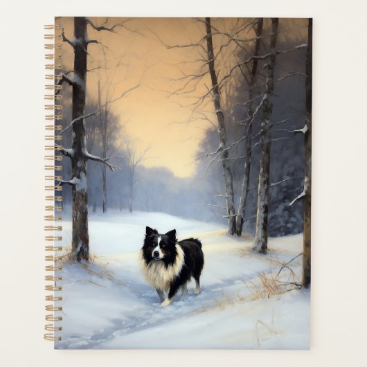 Border Collie Let It Schnee Weihnachten Planer (Vorderseite)