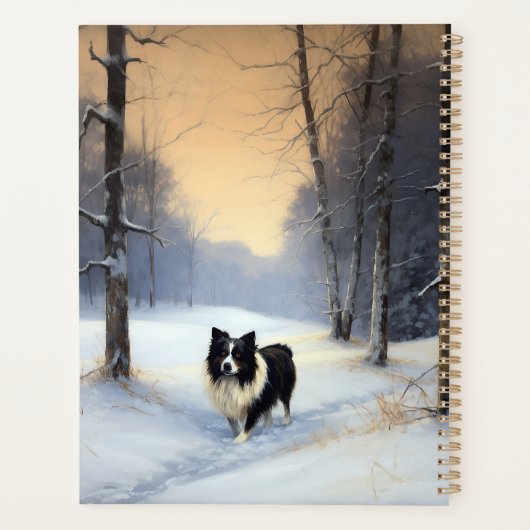 Border Collie Let It Schnee Weihnachten Planer (Rückseite)