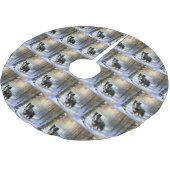 Border Collie Let It Schnee Weihnachten Polyester Weihnachtsbaumdecke (Schrägansicht)