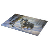 Border Collie Let It Schnee Weihnachten Schneidebrett (Ecke)