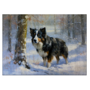 Border Collie Let It Schnee Weihnachten Schneidebrett