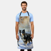 Border Collie Let It Schnee Weihnachten Schürze (Getragen)