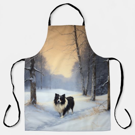 Border Collie Let It Schnee Weihnachten Schürze (Vorderseite)